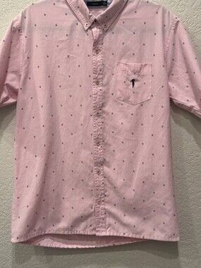 Bossini Pink Short Sleeve button Down Shirt XL Golf
